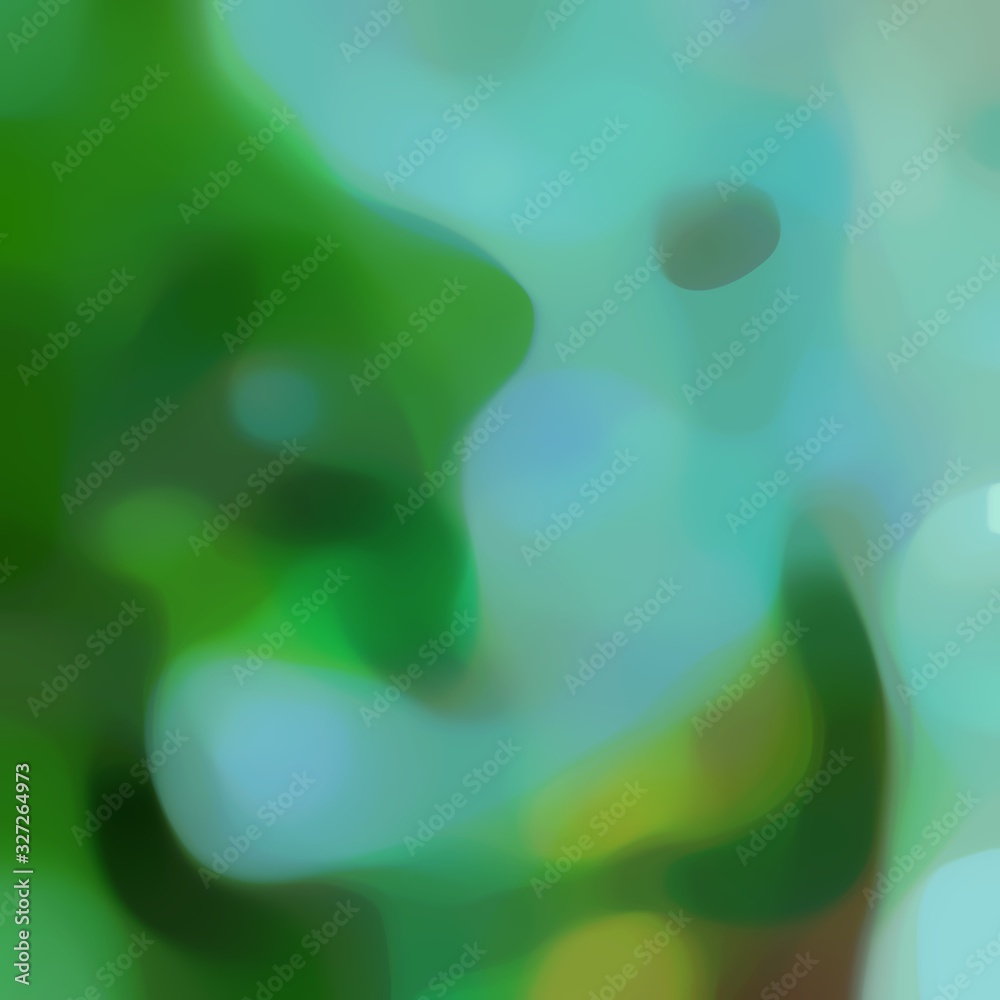 Poster blurred bokeh square format background bokeh graphic with forest green, medium aqua marine and cadet blue colors space for text or image