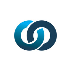 Fototapeta premium blue infinity circle color line logo design