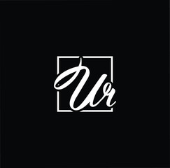 Initial based modern and minimal Logo. UR RU letter trendy fonts monogram icon symbol. Universal professional elegant luxury alphabet vector design
