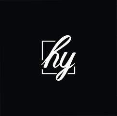 Fototapeta na wymiar Initial based modern and minimal Logo. HY YH letter trendy fonts monogram icon symbol. Universal professional elegant luxury alphabet vector design