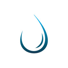 blue color line water drop art logo design