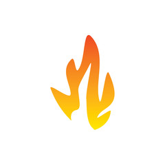 red bright color fire flame logo design