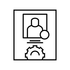 Fototapeta premium Profile settings line icon, concept sign, outline vector illustration, linear symbol.