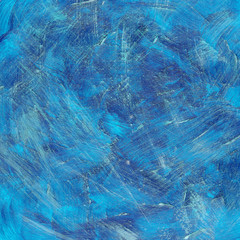 Square blue abstract watercolor dry brush strokes textured background. Template for your design