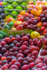  red plums and fruits