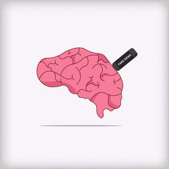 Input fake news into brain by flash drive.
