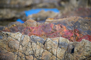 Picturesque surface of turbidites on the northern coast of Spain near the village of Armintza. Basque Country. Northern spain