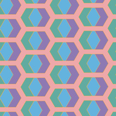 Vector Hexagon Seamless Repeat. Perfect for Fabric, Scrapbooking and Wallpaper.