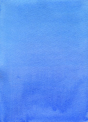 Obraz premium cobalt blue watercolor background with abstract cloudy sky concept with paper texture