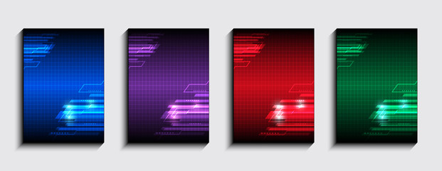 Minimal covers design, technology graphic background. Layout set for covers of books, albums, notebooks, reports, magazines. Eps10 vector.