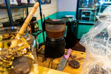 Hot chocolate in a blender