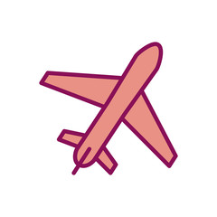 Isolated airplane line and fill style icon vector design