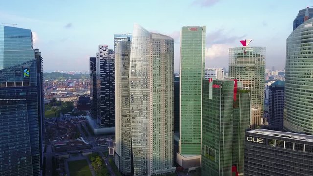 [Singapore Content] : Singapore City Skyline featuring the famous landmark at Marina Bay, Singapore circa Mar 2018