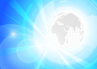 Vector : World with abstract blue background