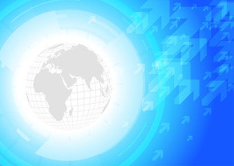 Vector : World with abstract blue background