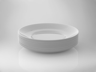 Stack of white dishes
