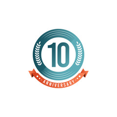 10 Years Anniversary Celebration Vector Template Design Illustration