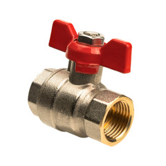 Isolated object shut-off valve with red valve