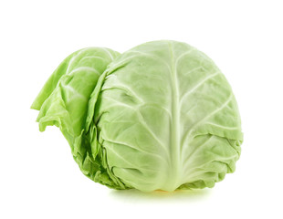 Green cabbage isolated on white background