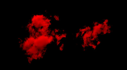 Red cloud on black background