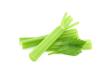 Fresh celery isolated on white background