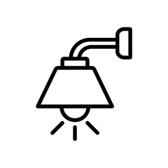 bedside lamp icon vector template