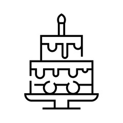 Layered cake line icon, concept sign, outline vector illustration, linear symbol.