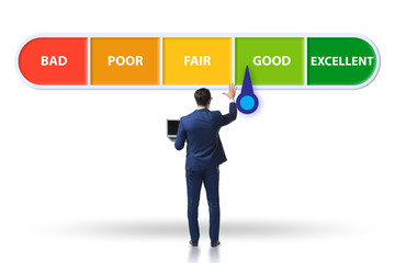 Businessman in credit score concept