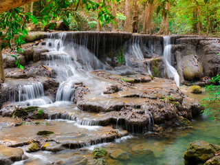 Huai Mae Khamin Natural Waterfall, Kanchanaburi, Thailand