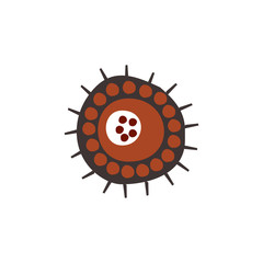 Aboriginal art dots painting icon logo design vector illustration