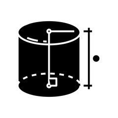 Geometry measurement black icon, concept illustration, vector flat symbol, glyph sign.