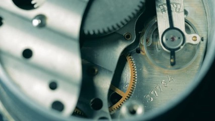 Watch mechanism with moving metal gears in it