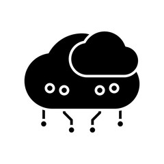 Cloud system black icon, concept illustration, vector flat symbol, glyph sign.