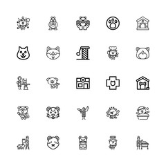 Editable 25 paw icons for web and mobile