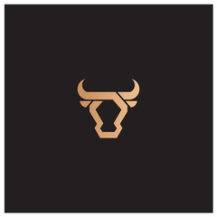 Bull, Cow, Angus, Cattle Head Vector Icon Logo Template