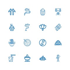 Editable 16 asian icons for web and mobile