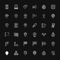 Editable 36 gps icons for web and mobile