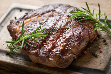 grilled meat with rosemary
