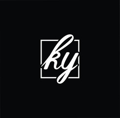 Fototapeta na wymiar Initial based modern and minimal Logo. KY YK letter trendy fonts monogram icon symbol. Universal professional elegant luxury alphabet vector design