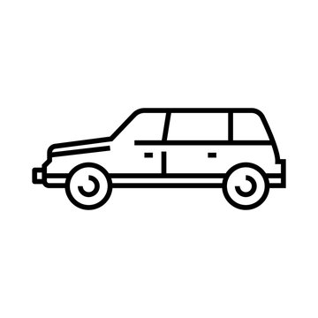 Motor car line icon, concept sign, outline vector illustration, linear symbol.