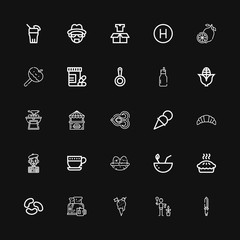 Editable 25 food icons for web and mobile