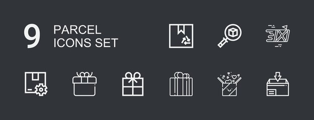 Editable 9 parcel icons for web and mobile