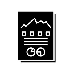 Diagram list black icon, concept illustration, vector flat symbol, glyph sign.