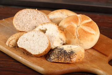 Assorted sliced bread rolls