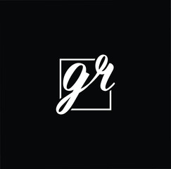 Fototapeta na wymiar Initial based modern and minimal Logo. GR RG letter trendy fonts monogram icon symbol. Universal professional elegant luxury alphabet vector design