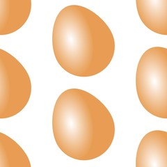 Realistic eggs 3d seamless pattern, with gradients on white background, for packing print vector