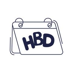 happy birthday, calendar reminder celebration party line style icon