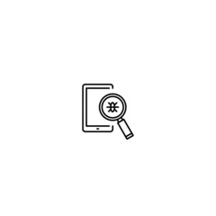Smartphone virus icon illustration. concept logo. hammer logo monoline