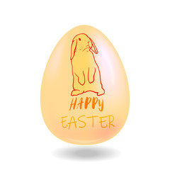 Happy easter, easter eggs with pattern of cute rabbit.