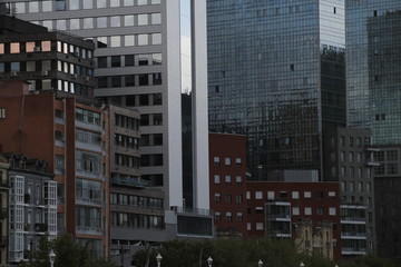 Urban view in the downtown of Bilbao